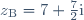 z_{\text{B}} = 7 + \frac{7}{2}\text{i}